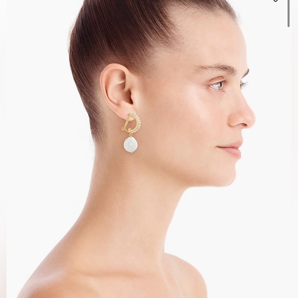 J.Crew Pearl hoops with freshwater pearl drops - Picture 2 of 6
